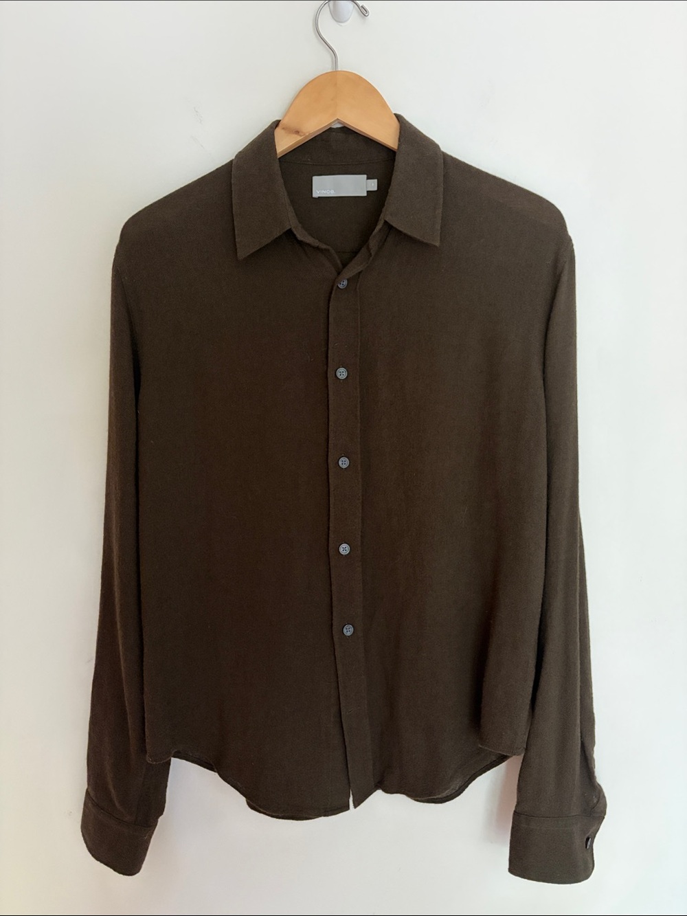 Vince Wool Blend Button Down Shirt